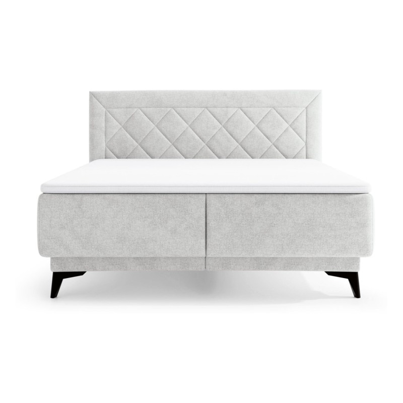 Łóżko tapicerowane 160 Zalea z pojemnikiem Szare