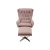 Fotel uszak obrotowy Victoria z podnóżkiem różowy