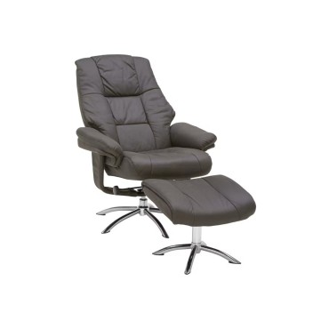 Fotel obrotowy z podnóżkiem Lucie antracytowy