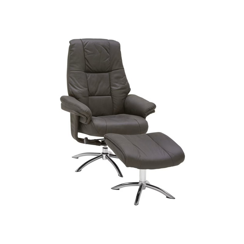 Fotel obrotowy z podnóżkiem Lucie antracytowy