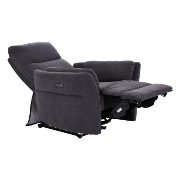 Fotel tradycyjny Redom z elektryczną funkcją relaks szary