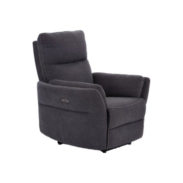 Fotel tradycyjny Redom z elektryczną funkcją relaks szary