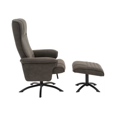Fotel obrotowy Carla z podnóżkiem antracytowy
