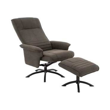 Fotel obrotowy Carla z podnóżkiem antracytowy