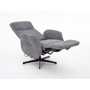 Fotel tradycyjny z funkcją relaks Karin sztruksowy szary