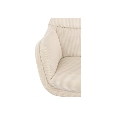 Fotel uszak obrotowy Tabbe z podnóżkiem beżowy