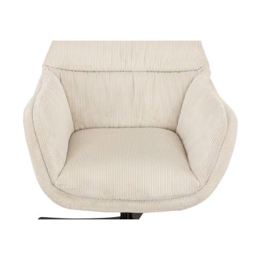 Fotel uszak obrotowy Tabbe z podnóżkiem beżowy