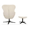 Fotel uszak obrotowy Tabbe z podnóżkiem beżowy