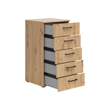 Komoda MultiDo 45 cm z 5 szufladami dąb artisan