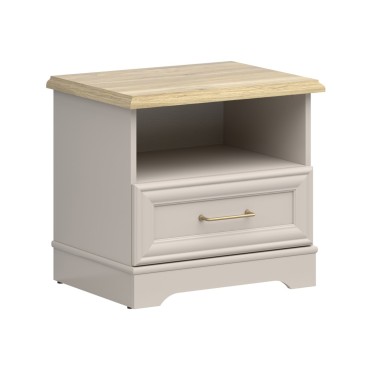 Szafka nocna Anga 54 cm z szufladą kashmir/dąb mauvella