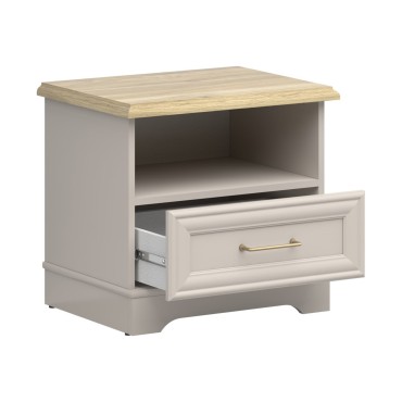 Szafka nocna Anga 54 cm z szufladą kashmir/dąb mauvella
