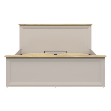 Łóżko Anga B 160x200 ze stelażem i pojemnikiem kashmir/dąb mauvella