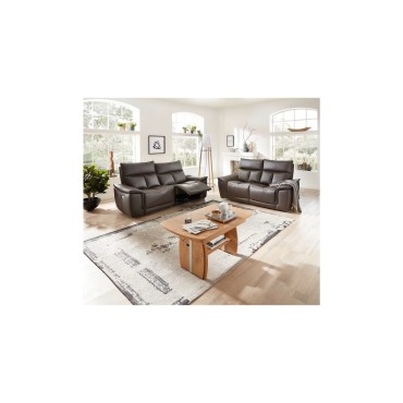 Sofa dwuosobowa z funkcją relaks Matera ciemnobrązowa