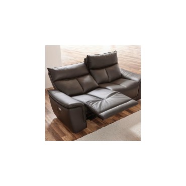 Sofa dwuosobowa z funkcją relaks Matera ciemnobrązowa