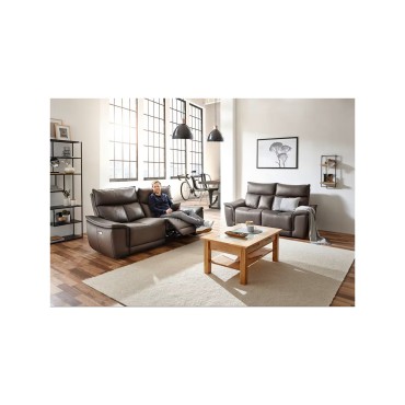 Sofa dwuosobowa z funkcją relaks Matera ciemnobrązowa