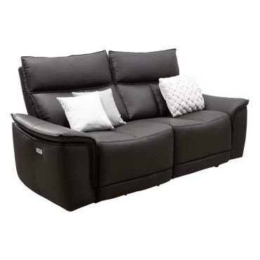 Sofa dwuosobowa z funkcją relaks Matera ciemnobrązowa