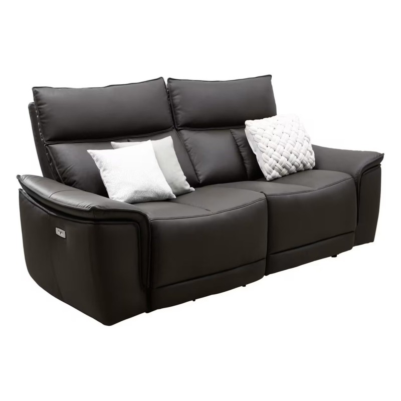 Sofa dwuosobowa z funkcją relaks Matera ciemnobrązowa