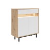 Komoda Gap 90 cm z 2 drzwiami i szufladą dąb artisan/biały