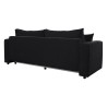 Sofa trzyosobowa Zonte rozkładana z pojemnikiem szenilowa czarna