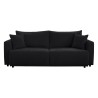 Sofa trzyosobowa Zonte rozkładana z pojemnikiem szenilowa czarna