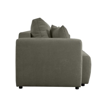Sofa trzyosobowa Zonte rozkładana z pojemnikiem szenilowa antracytowa