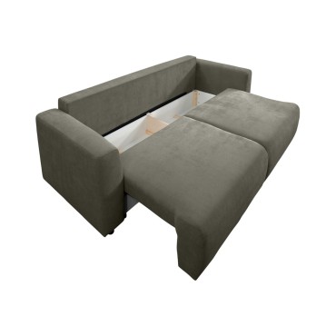 Sofa trzyosobowa Zonte rozkładana z pojemnikiem szenilowa antracytowa