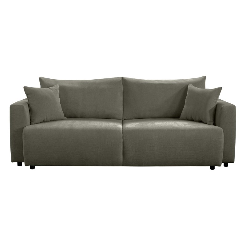 Sofa trzyosobowa Zonte rozkładana z pojemnikiem szenilowa antracytowa