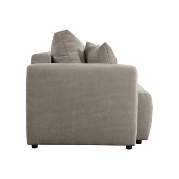 Sofa trzyosobowa Zonte rozkładana z pojemnikiem szenilowa brązowa