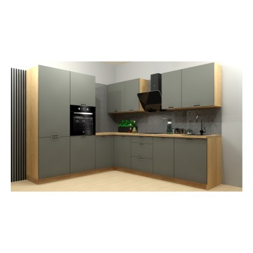 Komplet kuchenny narożny Sile 230x275 cm antracyt mat