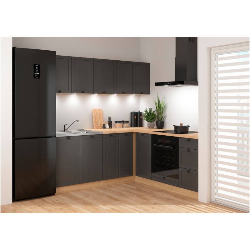 Komplet kuchenny narożny Junona Line 200x200 grafitowy bez blatu