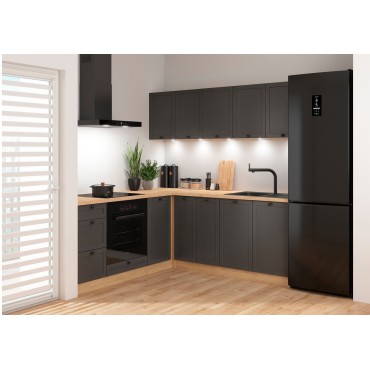 Komplet kuchenny narożny Junona Line 200x200 grafitowy bez blatu