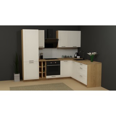 Komplet kuchenny narożny Edan 255x200 cm biały canadian