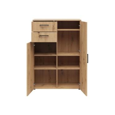 Komoda MultiDo 80 cm z 2 drzwiami i 2 szufladami dąb artisan