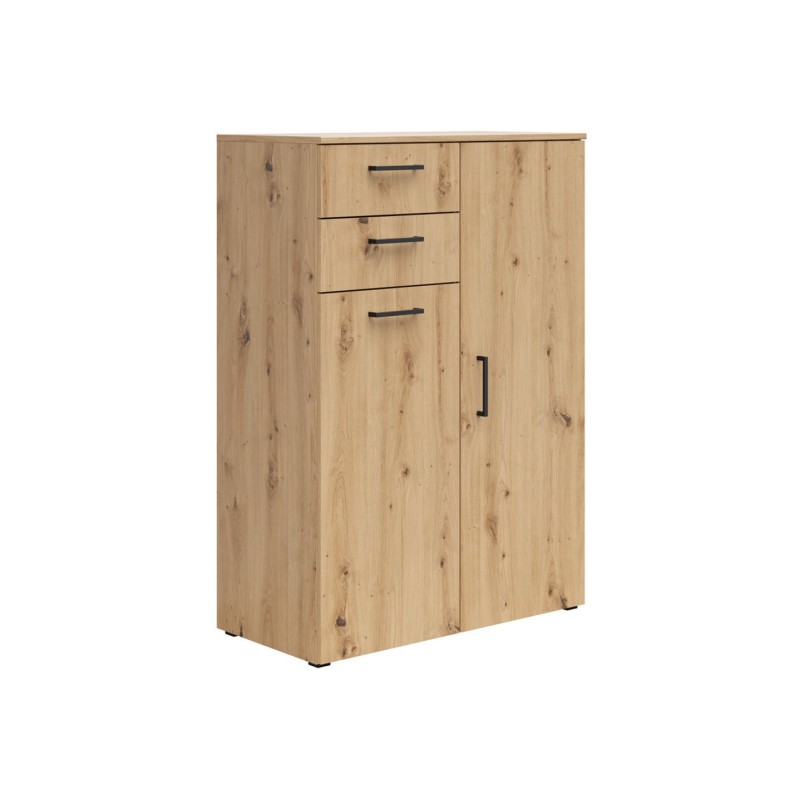 Komoda MultiDo 80 cm z 2 drzwiami i 2 szufladami dąb artisan