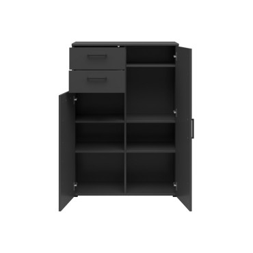 Komoda MultiDo 80 cm z 2 drzwiami i 2 szufladami grafitowa