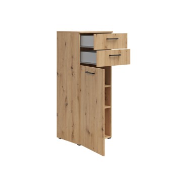 Komoda MultiDo 45 cm z drzwiami i 2 szufladami dąb artisan