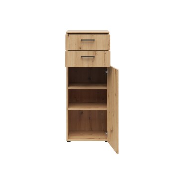 Komoda MultiDo 45 cm z drzwiami i 2 szufladami dąb artisan