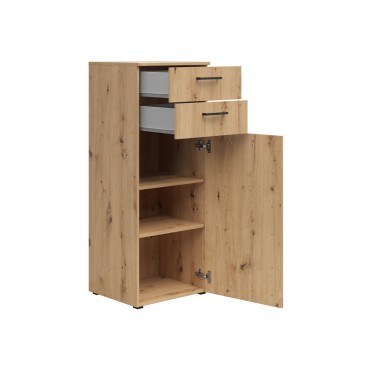 Komoda MultiDo 45 cm z drzwiami i 2 szufladami dąb artisan