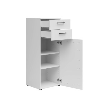 Komoda MultiDo 45 cm z drzwiami i 2 szufladami biała