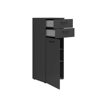 Komoda MultiDo 45 cm z drzwiami i 2 szufladami grafitowa