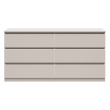 Komoda Tetrix 150 cm z 6 szufladami kaszmir