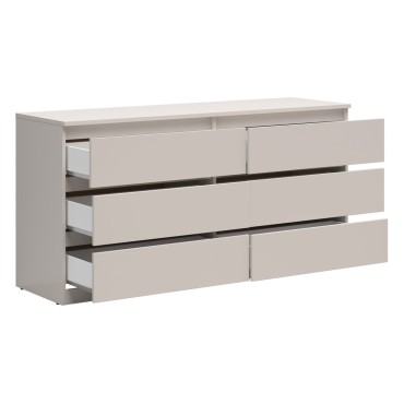 Komoda Tetrix 150 cm z 6 szufladami kaszmir