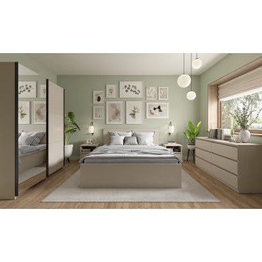 Komoda Tetrix 150 cm z 6 szufladami kaszmir