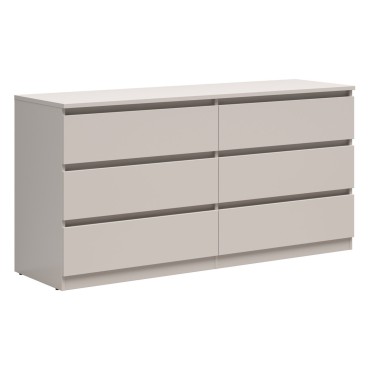 Komoda Tetrix 150 cm z 6 szufladami kaszmir