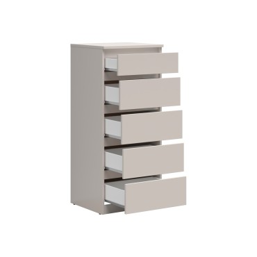 Komoda Tetrix 50 cm z 5 szufladami kaszmir