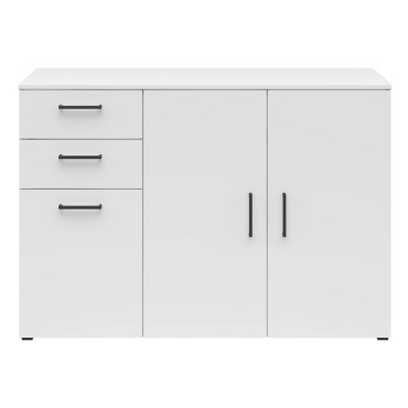Komoda MultiDo 120 cm z 3 drzwiami i 2 szufladami biała