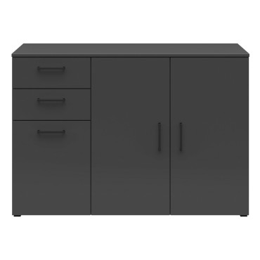 Komoda MultiDo 120 cm z 3 drzwiami i 2 szufladami grafitowa