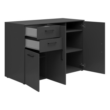 Komoda MultiDo 120 cm z 3 drzwiami i 2 szufladami grafitowa