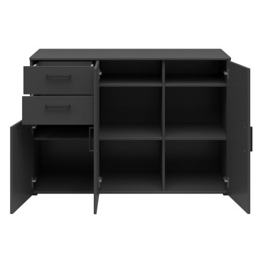 Komoda MultiDo 120 cm z 3 drzwiami i 2 szufladami grafitowa