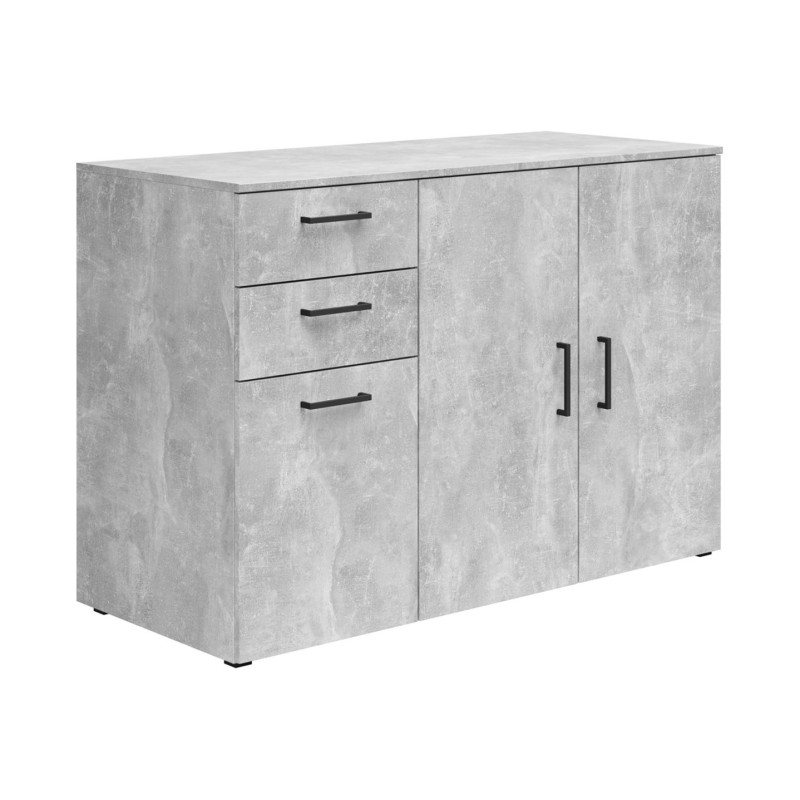 Komoda MultiDo120 cm z 3 drzwiami i 2 szufladami jasny atelier